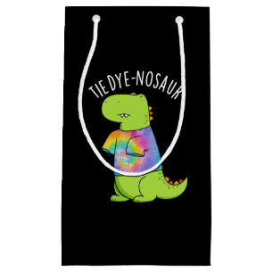 Tie-dye-nosaur Funny Dinosaur Pun Dark BG Small Gift Bag