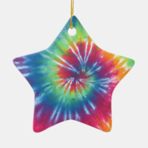 Tie Dye One Ceramic Ornament