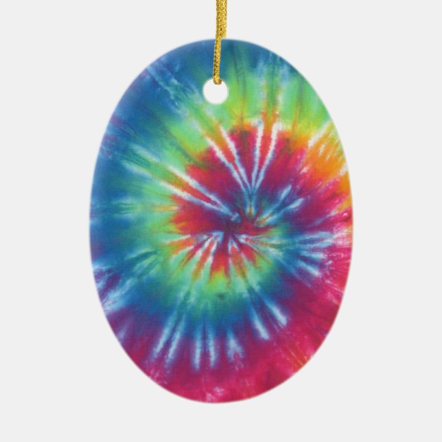 Tie Dye One Ceramic Tree Decoration (Front)