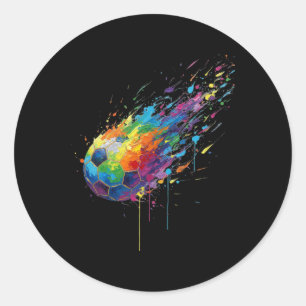 Tie-dye Paint Splats Soccer Footbyll Player Fans E Classic Round Sticker