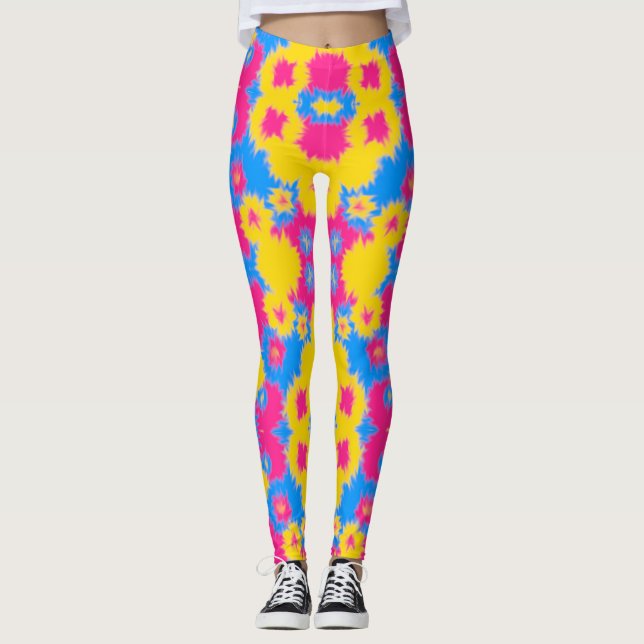 Tie Dye Pansexual Pride Leggings (Front)