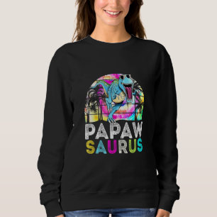 Tie Dye Papawsaurus Dinosaur Daddy Saurus Family M Sweatshirt
