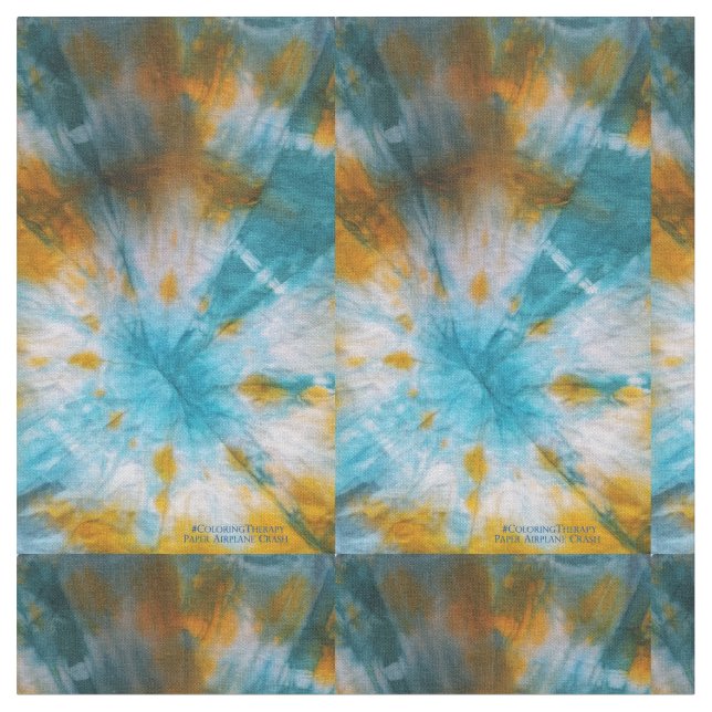 Tie-Dye Paper Airplane Crash fabric (Close Up)