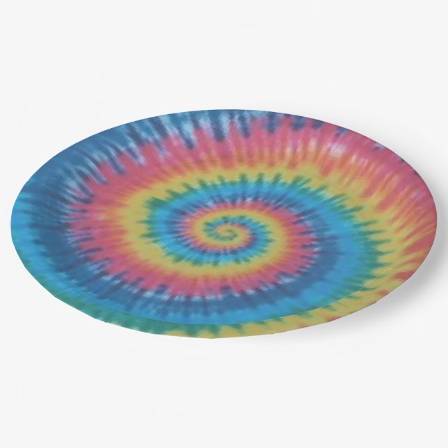 Tie Dye Paper Plates (Angled)
