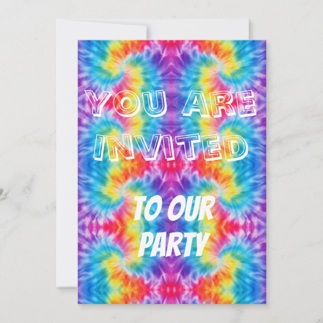 Tie-Dye Party Invitation (Front)