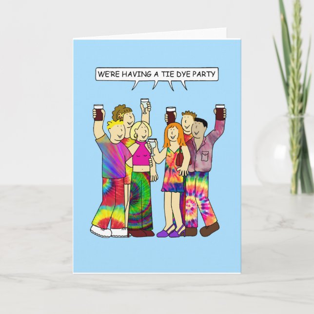 Tie Dye Party Invitation. Card (Front)