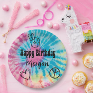 Tie Dye Party Paper Plate