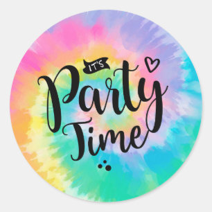 Tie Dye Party Sticker Retro