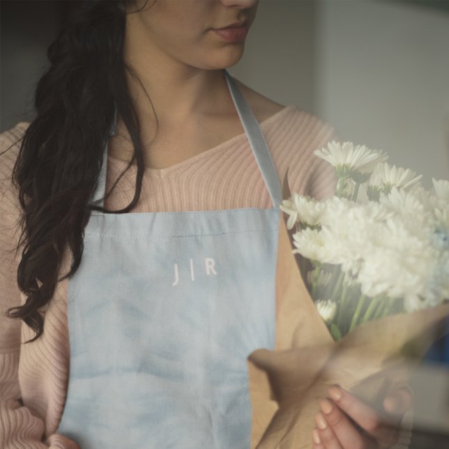 Tie Dye | Pastel Blue Modern Stylish Monogram Apron (Creator Uploaded)