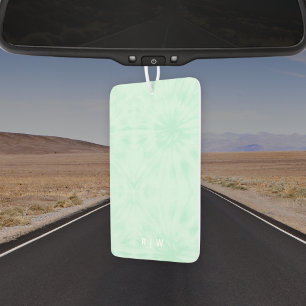 Tie Dye Pastel Mint Green Monogram Car Air Freshener