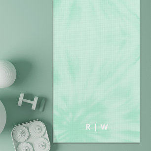 Tie Dye   Pastel Mint Green Monogram Yoga Mat