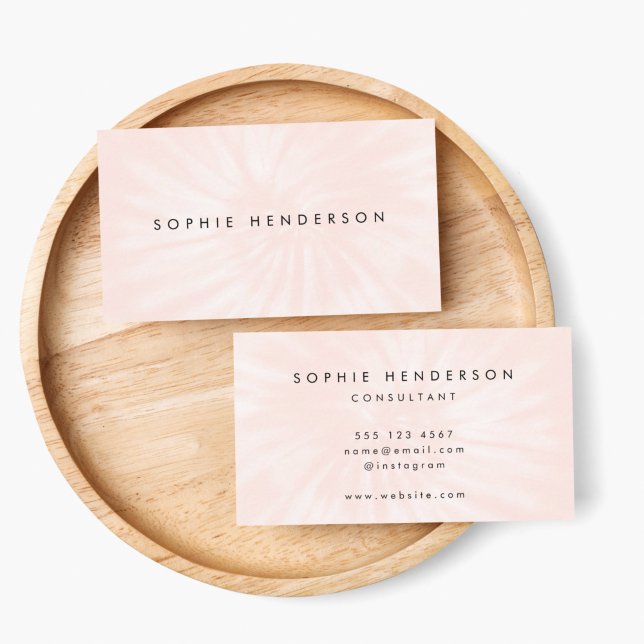 Tie Dye | Pastel Pink Blush Modern Minimalist Business Card (Creator Uploaded)
