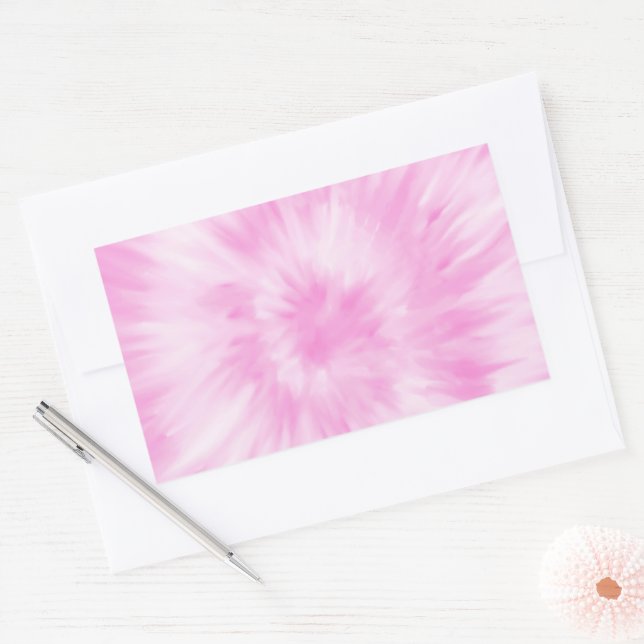 Tie Dye Pastel Spiral Pink Tiedye Trend Rectangular Sticker (Envelope)