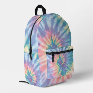 Tie Dye Pastel Summer Spiral Tie Dye Rainbow Printed Backpack
