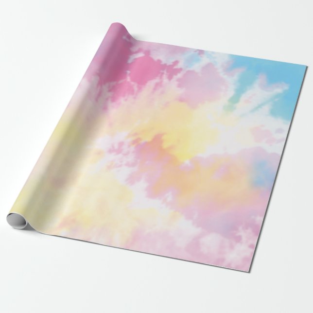 Tie Dye Pastel Wrapping Paper (Unrolled)