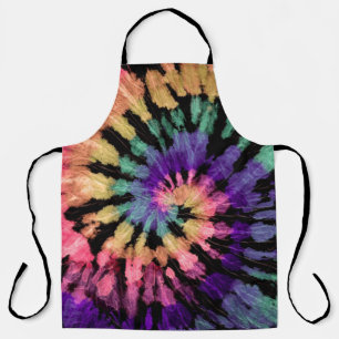 Tie dye pattern. Hand drawn rainbow shibori. Ink t Apron