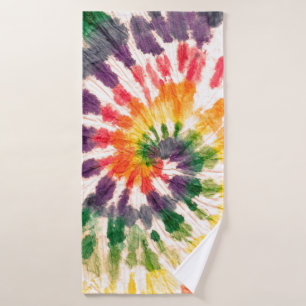 Tie dye pattern. Hand drawn rainbow shibori. Ink t Bath Towel