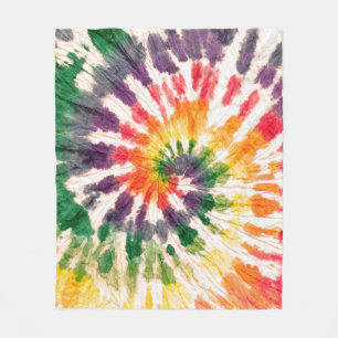 Tie dye pattern. Hand drawn rainbow shibori. Ink t Fleece Blanket