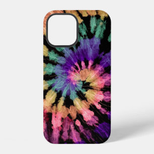 Tie dye pattern. Hand drawn rainbow shibori. Ink t iPhone 12 Case