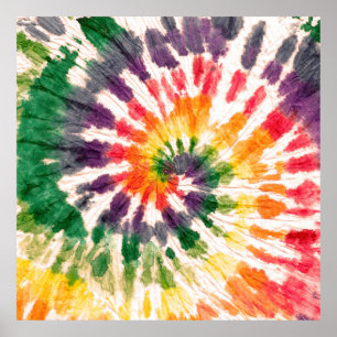 Tie dye pattern. Hand drawn rainbow shibori. Ink t Poster