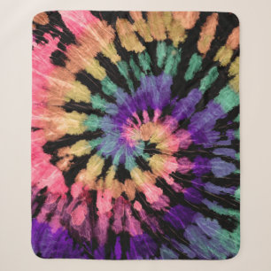 Tie dye pattern. Hand drawn rainbow shibori. Ink t Sherpa Blanket