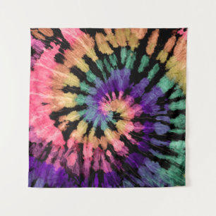 Tie dye pattern. Hand drawn rainbow shibori. Ink t Tapestry