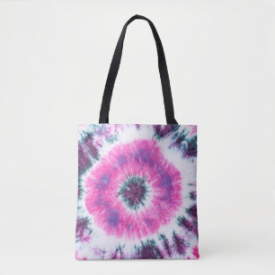 tie dye pattern hand dyed on cotton fabric abstrac tote bag