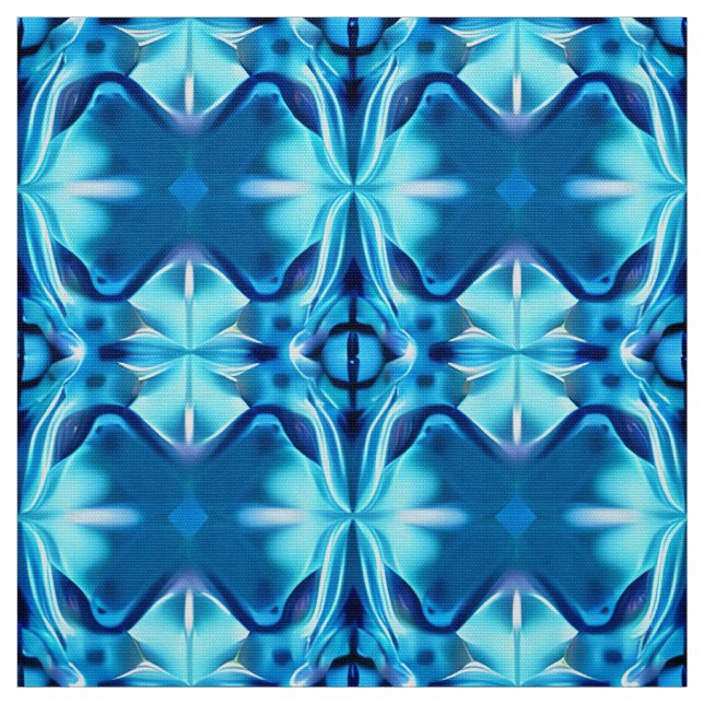 Tie Dye Pattern in Indigo and Ice Blue Fabric (Swatch)