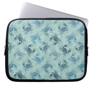 Tie Dye Pattern Of Crabs Laptop Sleeve