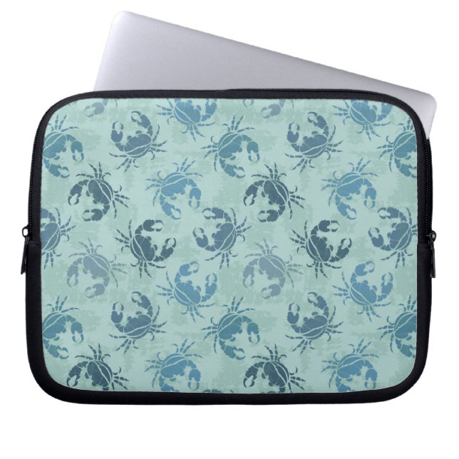 Tie Dye Pattern Of Crabs Laptop Sleeve (Front)
