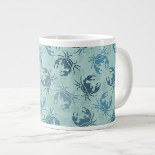 Tie Dye Pattern Of Crabs Large Coffee Mug