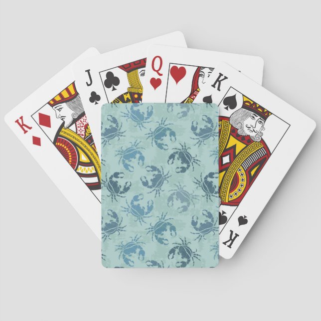 Tie Dye Pattern Of Crabs Playing Cards (Back)