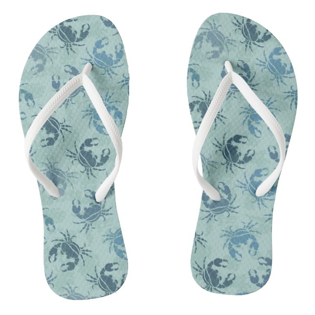 Tie Dye Pattern Of Crabs Thongs (Footbed)