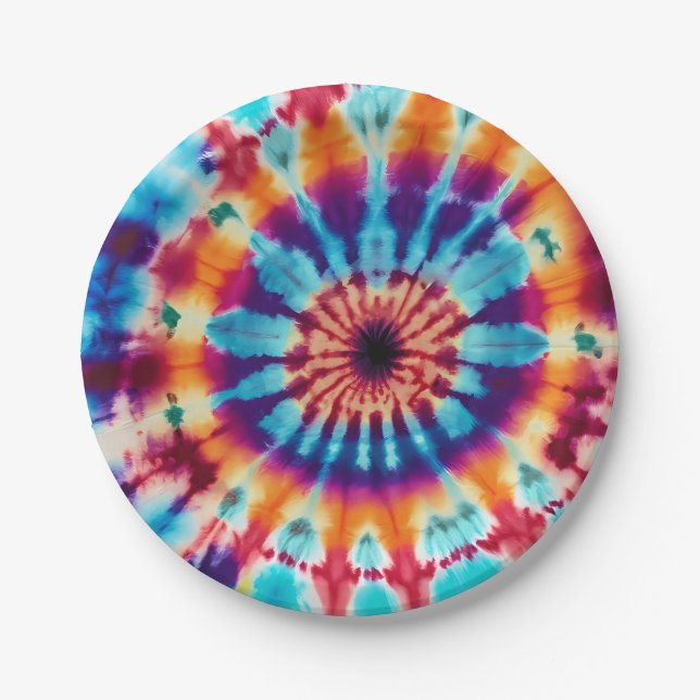 Tie Dye Pattern Paper Plate (Front)