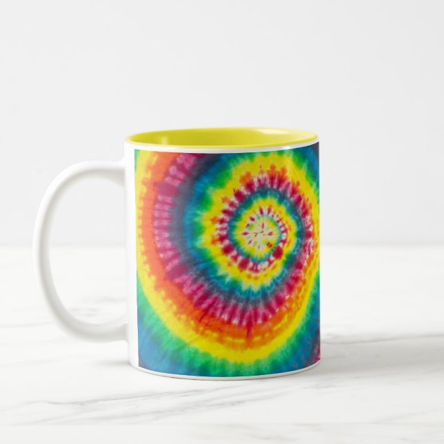 Tie Dye Pattern Two-Tone Coffee Mug (Left)