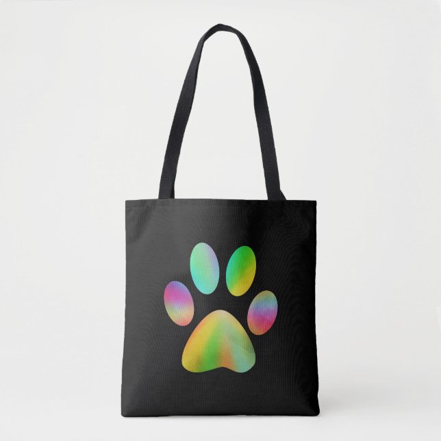 Tie Dye Paw Print Tote Bag (Front)