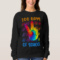 Tie Dye Peace Hand Sign 100 Days Of School Gift 10