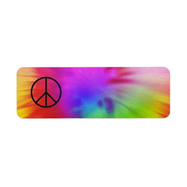 Tie Dye Peace Label Return Address Label (Front)