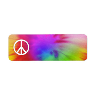 Tie Dye Peace Label Return Address Label