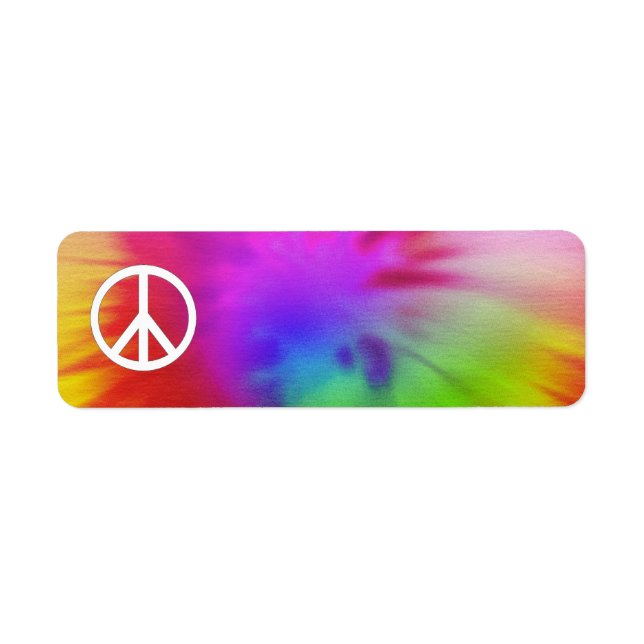 Tie Dye Peace Label Return Address Label (Front)
