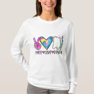 Tie Dye Peace Love Dental Dentist Labour Day Chris T-Shirt