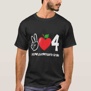 Tie Dye Peace Love Fourth 4th Grade Teacher Studen T-Shirt