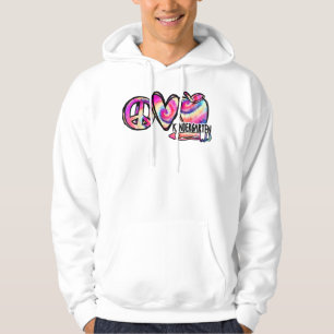 Tie dye Peace Love Kindergarten First Day Of Schoo Hoodie