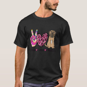 Tie Dye Peace Love Leopard Print English Mastiff D T-Shirt