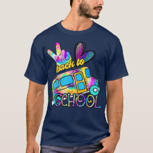 Tie Dye Peace Love School Bus Driver Cute Back To  T-Shirt