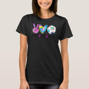 Tie Dye Peace Love Soccer Cute Design Heart Ball P T-Shirt