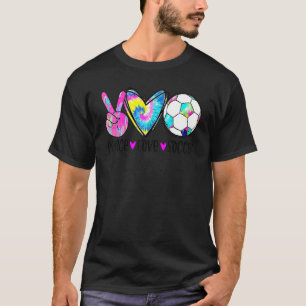 Tie Dye Peace Love Soccer Cute Design Heart Ball T-Shirt
