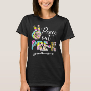 Tie Dye Peace Out Pre-K Last Day Of School Summer  T-Shirt