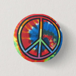 Tie Dye Peace Round Button