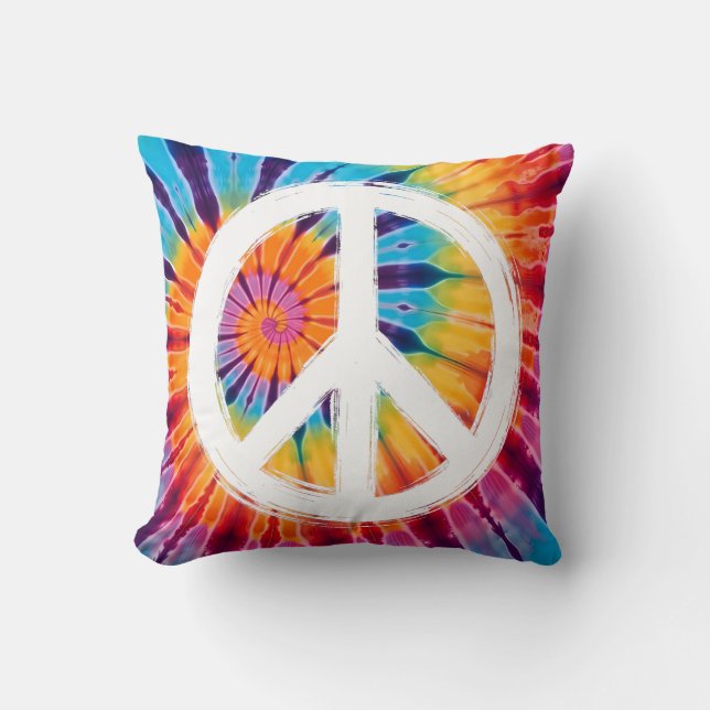 Tie-Dye Peace Sign  Cushion (Front)